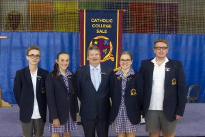 Principal Chris Randell with the 2018 School Captains and Sion Campus Captains