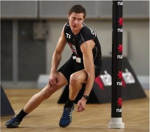 Charlie Comben at the Draft Combine